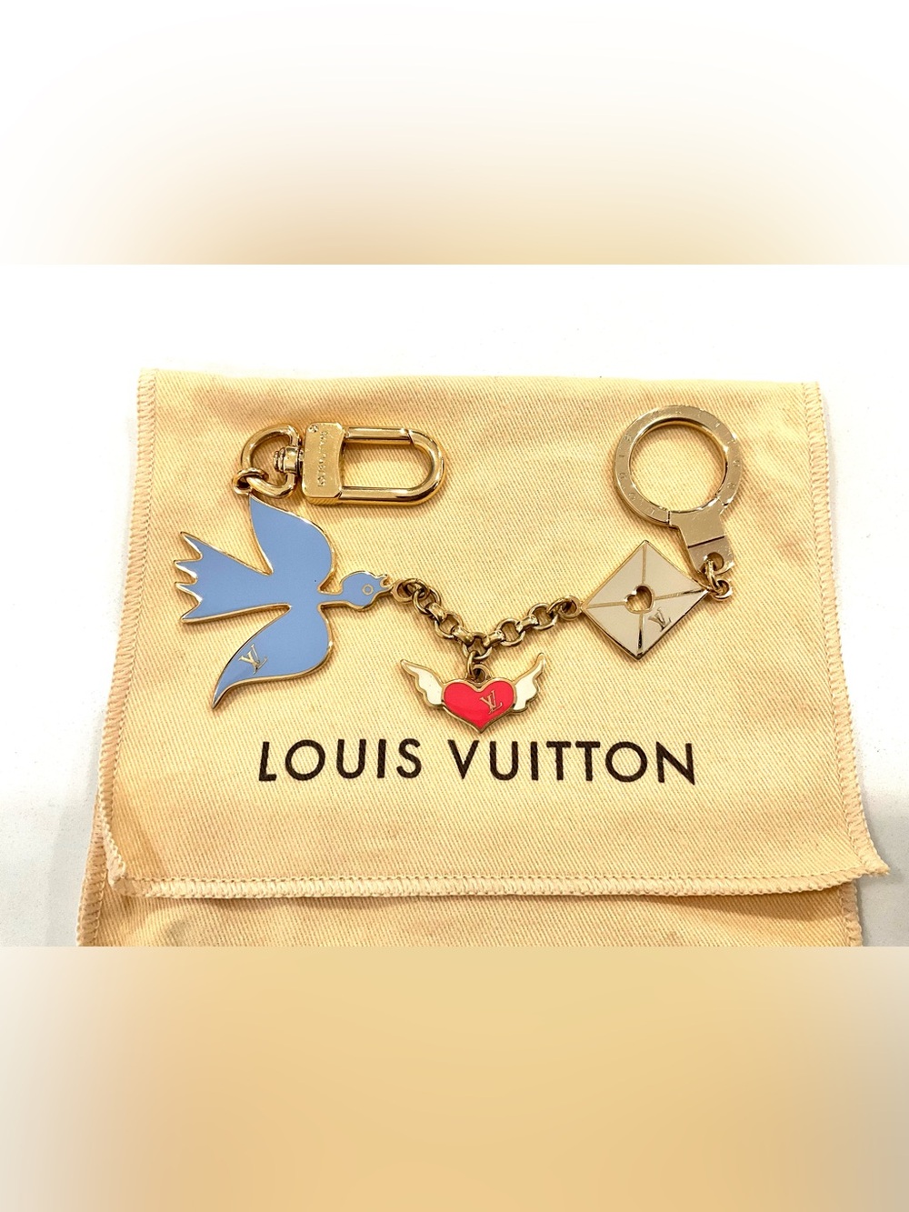 Louis Vuitton Love Birds Key Chain and Bag Charm - Picture 2 of 6